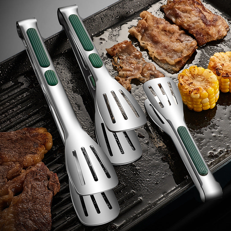 Stainless Steel Grill Tongs For Cooking BBQ Non-Slip Salad Clips