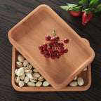 Round Rectangular Wooden Tray Breakfast Dinner Dessert Tea Tray