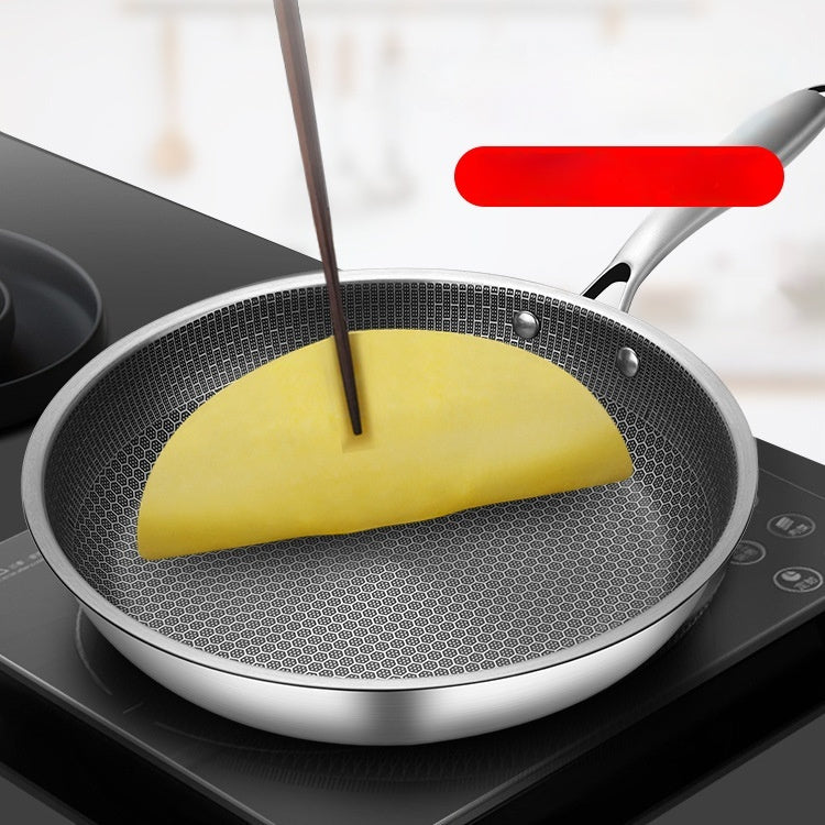 Household Stainless Steel Full Screen Honeycomb Frying Pan