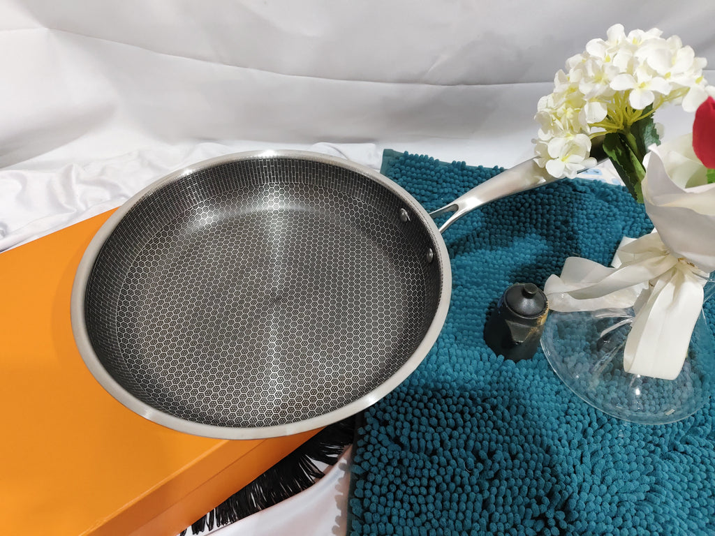 Household Stainless Steel Full Screen Honeycomb Frying Pan