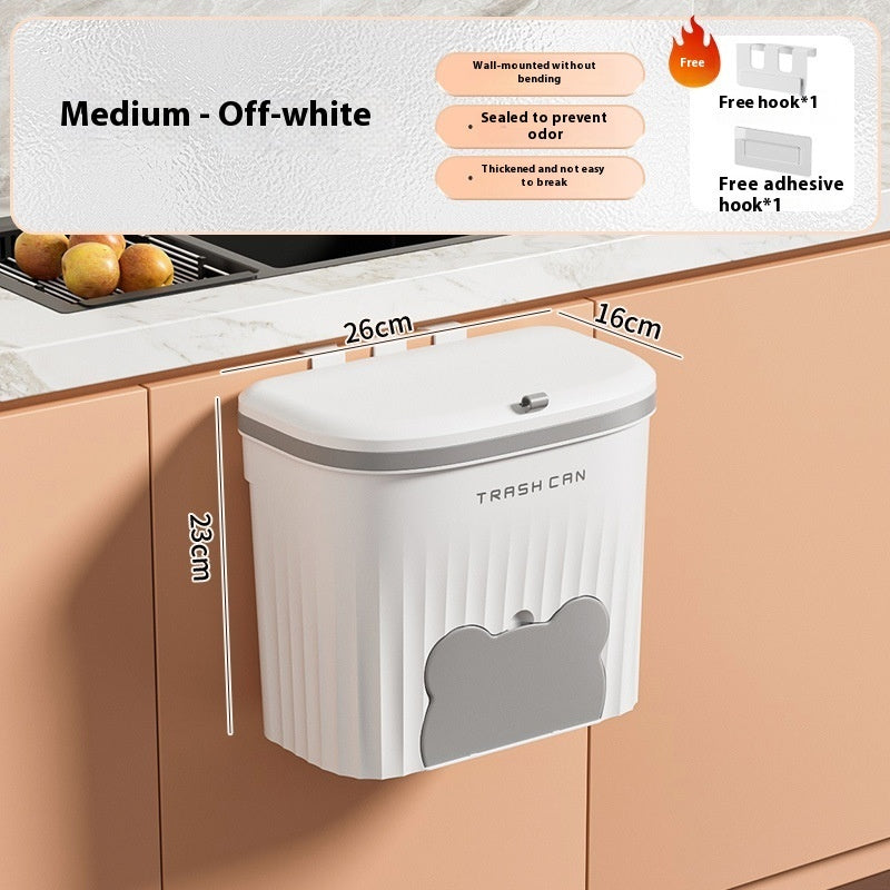 Wall-mounted Kitchen Waste Storage Bucket With Lid