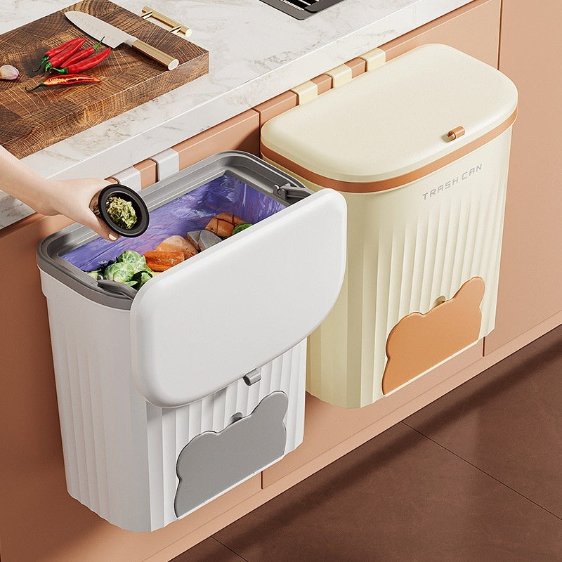 Wall-mounted Kitchen Waste Storage Bucket With Lid