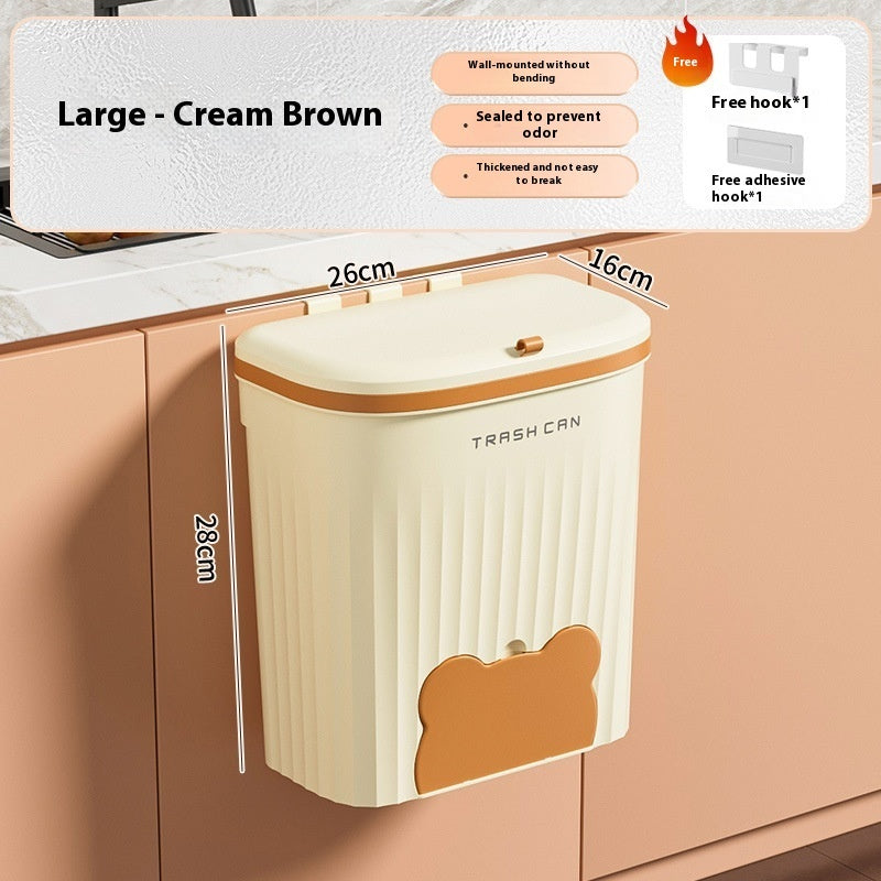 Wall-mounted Kitchen Waste Storage Bucket With Lid